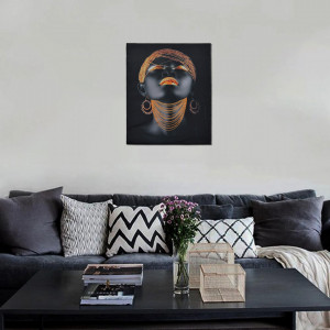 Tablou LED canvas Gold Chain cu leduri lumini 45 x 35 cm - Img 3