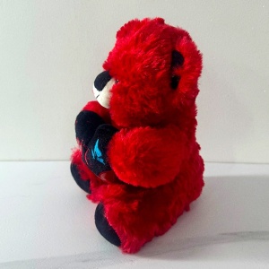 Ursulet de plus BUBU, cu inimioara imprimata, inaltime 20 cm, Rosu/Negru