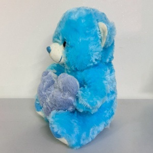 Ursulet de plus Candy cu inimioara, inaltime 25 cm, Albastru - Img 2