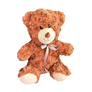 Ursulet de pluș Polo, cu fundita, Inaltime 25 cm, Maroaro