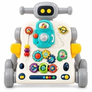 Antepremergator interactiv multifunctional 3 in 1 cu centru de activitati, muzica si viteza reglabila, alb-gri, 12 luni+ - Img 2