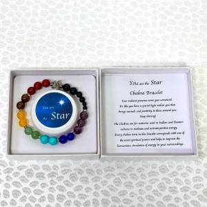 Bratara Chakra, "You are the Star" din pietre semipretioase in cutie cadou - Img 3