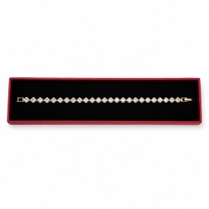 Bratara eleganta tip Tennis cu cristale zirconiu cubic, in cutie cadou, Auriu