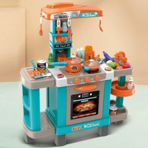 Bucatarie de jucarie copii cu lumini si sunete, set complet Kids Kitchen cu accesorii, 87 cm - Img 9
