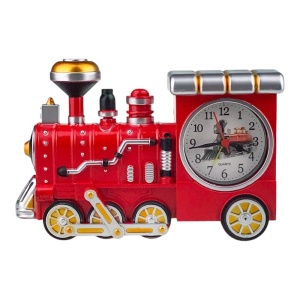Ceas de Masa Decorativ cu aspect vintage de Locomotiva, Rosu, 22x15 cm