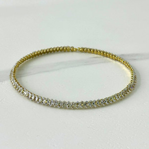 Colier Choker, cu pietre semipretioase, la baza gatului, Auriu 5