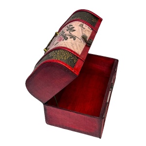 Cutie din lemn, pentru accesorii, cu aspect de cufar 22x15x14 cm, Clasic detaliu
