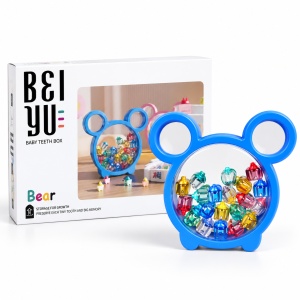 Cutie pentru pastrarea dintisorilor de lapte Bear, cu recipiente individuale colorate, albastru - Img 2