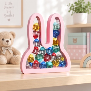 Cutie pentru pastrarea dintisorilor de lapte Rabbit, cu recipiente individuale colorate, roz - Img 3