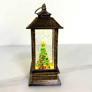 Decoratiune de iarna cu brad impodobit