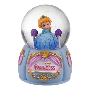 Decoratiune muzicala tip glob, pe suport din rasina, Printesa, 9x13 cm, Albastru