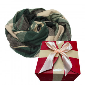 Esarfa Square Forest tip sal, din material gros cu casmir, in cutie cadou