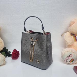 Geanta casual Silver&Polo, cu doua compartimente si curea pentru umar, Argintiu - Img 3