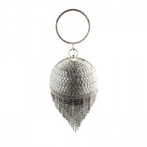 Geanta de ocazie, Shining Sphere, cristale, aspect geometric si laturi metalice 