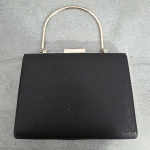 Geanta de ocazie, SYLVI, tip clutch, cu lant detasabil argintiu si piele ecologica, Negru - Img 4