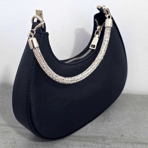 Geanta mini FIZ HOBO, pentru evenimente, cu toarta detasabila, Negru - Img 2