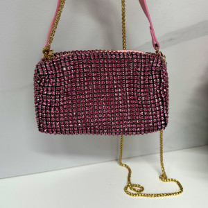 Geanta plic, Sparkle cu strasuri din pietre semipretioase, Roz 5