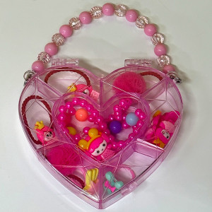 Gentuta pentru fetite, in forma de inima, cu accesorii pentru par - Img 4