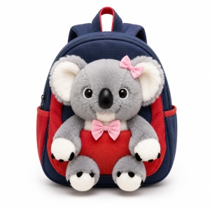 Ghiozdan copii pentru gradinita cu jucarie koala 3D din plus, 28x22x10 cm - Img 1