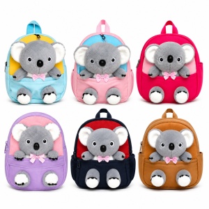Ghiozdan copii pentru gradinita cu jucarie koala 3D din plus, 28x22x10 cm