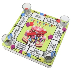 Joc „La multi ani!” cu 4 pahare shot, 25×25 cm - Img 2