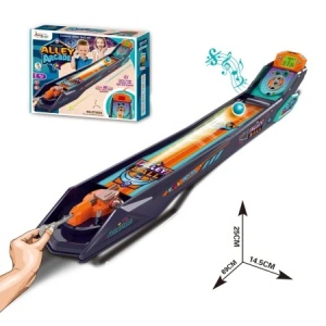 Joc bowling electronic copii cu pista 85 cm, lumini, sunete si afisaj LCD, joc interactiv premium - Img 2