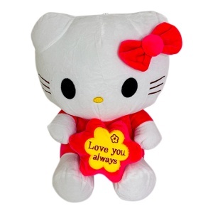 Jucarie de plus, Hello Kitty, Corai, 30 cm - Img 3