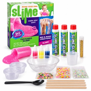 Kit complet pentru preparat slime DIY, lipici, coloranti, sclipici si decoratiuni, multicolor, 6+ ani