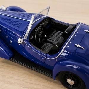 Macheta auto masina vintage Wanderer W25K Roadster 1936-1938, model colectie 1:32, albastru - Img 5