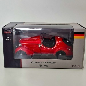 Macheta auto masina vintage Wanderer W25K Roadster 1936, model colectie 1:32, rosu - Img 5
