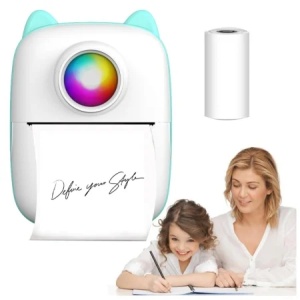 Mini imprimanta foto portabila Bluetooth, termica, 203 DPI, baterie 1000mAh, pentru poze, stickere si notite - Img 2