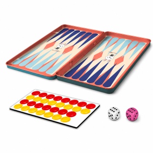 Mini joc de table magnetic pliabil, cu 30 piese si 2 zaruri, pentru calatorii, 18.6x10.2 cm - Img 4
