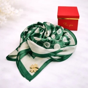 Pachet cu 4 seturi For You, cu esarfa eleganta si brosa aurie, ambalate individual in cutie premium - Img 2
