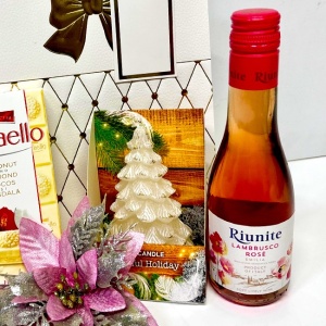 set cadou cu sticla de vin
