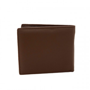 Portofel pentru barbati, Hassionses, piele naturala, maro, 10 x 23 cm