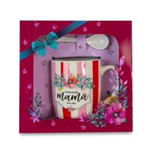 Set „Cea mai buna mama din lume”, esarfa eleganta, cana personalizata, praline Raffaello si crema de maini Eveline - Img 3