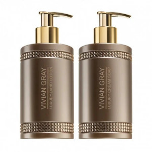 Set cadou Vivian Gray Brown Crystals, Unisex, Sapun lichid, 250 ml + Crema de maini, 250 ml - Img 1