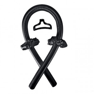 Set dama, Ondulator fara caldura pentru bucle naturale, 2 elastice si o clama de par, negru