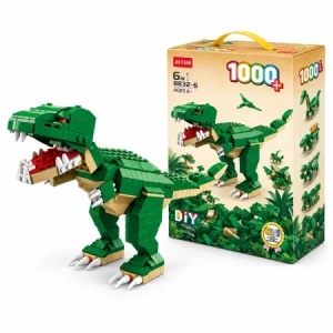 Set de constructie Dinozaur T-Rex, 1000 piese, 6 in 1, joc creativ pentru copii, 6 Ani+, Verde - Img 2