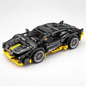 Set de constructie Supercar negru, 589 piese, mecanism pull-back, scara 1:18, 6 ani+ - Img 5