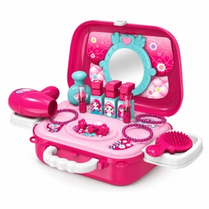 Set de infrumusetare pentru fete, in gentuta transformabila, cu oglinda, uscator si accesorii