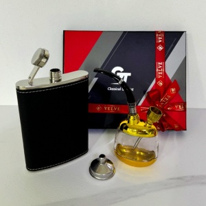 Set cadou Pipe, ce contine plosca, palnie si pipa 2 in 1