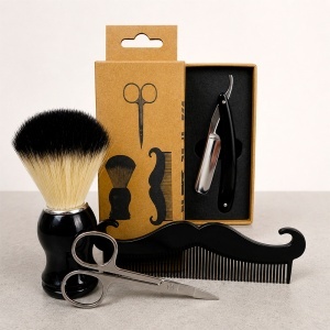 Set premium pentru barbierit Gentleman cu lotiune aftershave Eyüp Sabri Tuncer No. 4, kit complet de barbierit si set accesorii metalice, in punga eleganta - Img 2