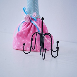 Suport in forma de papusa pentru accesorii, Bleu/Roz, 31 cm 