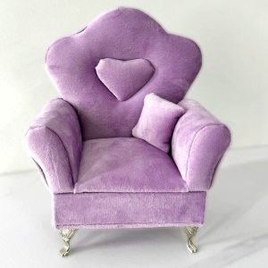 Suport bijuterii sub forma de mobilier, Fotoliu, Lila, 20x16cm