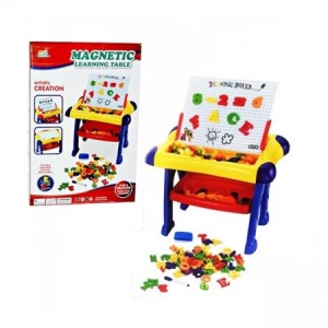 Tabla magnetica educativa copii 3 in 1 cu alfabet si cifre, masuta interactiva 3+ ani
