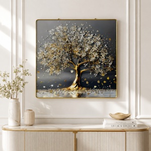 Tablou decorativ 3D Copacul Fermecat cu cristale stralucitoare, 40x40 cm - Img 2