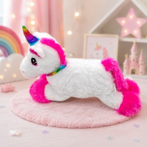 Unicorn de plus Rainbow Pony cu sunet si melodie, alb-roz, 30 c - Img 4