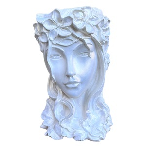 Vaza Venus Flower Lady, 33 cm, Alb Sidefat - Img 3