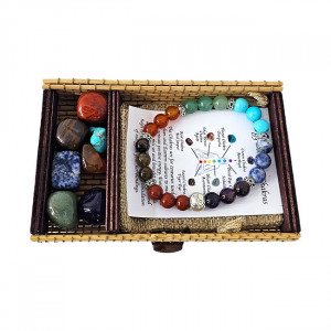 Bratara Amethyst Energy Activating Chakras, din pietre semipretioase in cutie cadou - Img 4